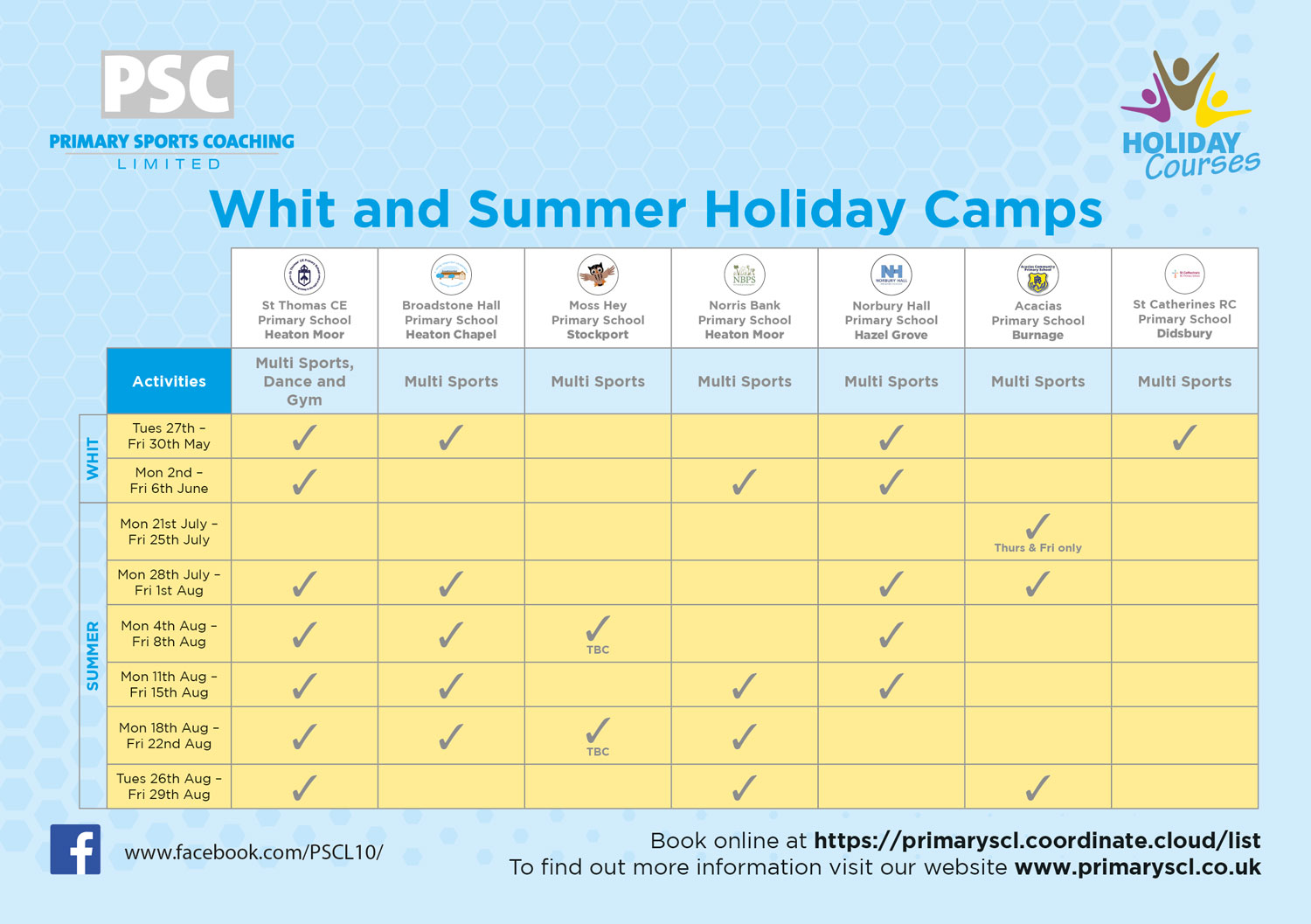 Whit and Summer Calendar